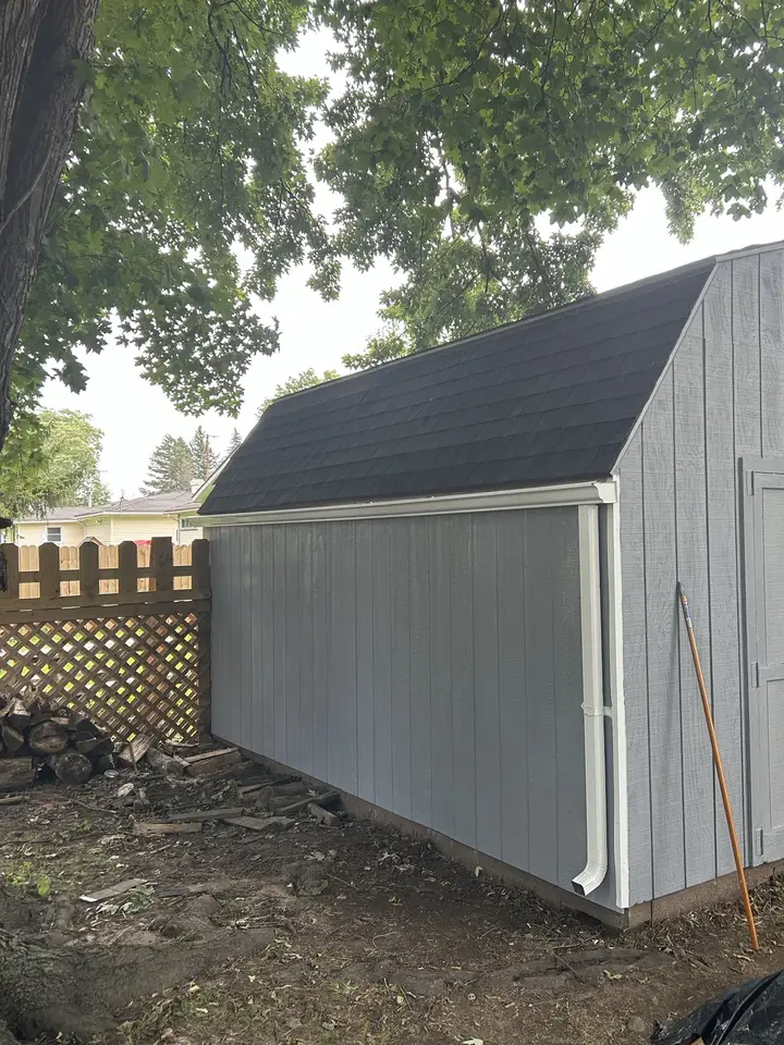 Shed painted gray